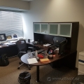 Espresso C / U Suite Desk w/ Bullet Runoff and Overhead